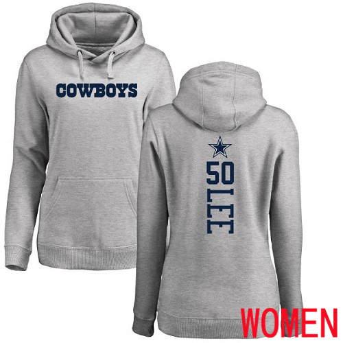 Women Dallas Cowboys Ash Sean Lee Backer #50 Pullover NFL Hoodie Sweatshirts